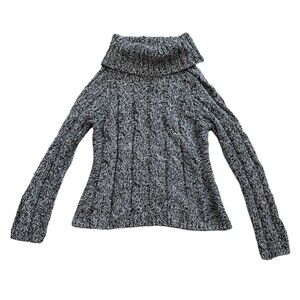 Relativity Gray Cowl Neck Knit Sweater LP